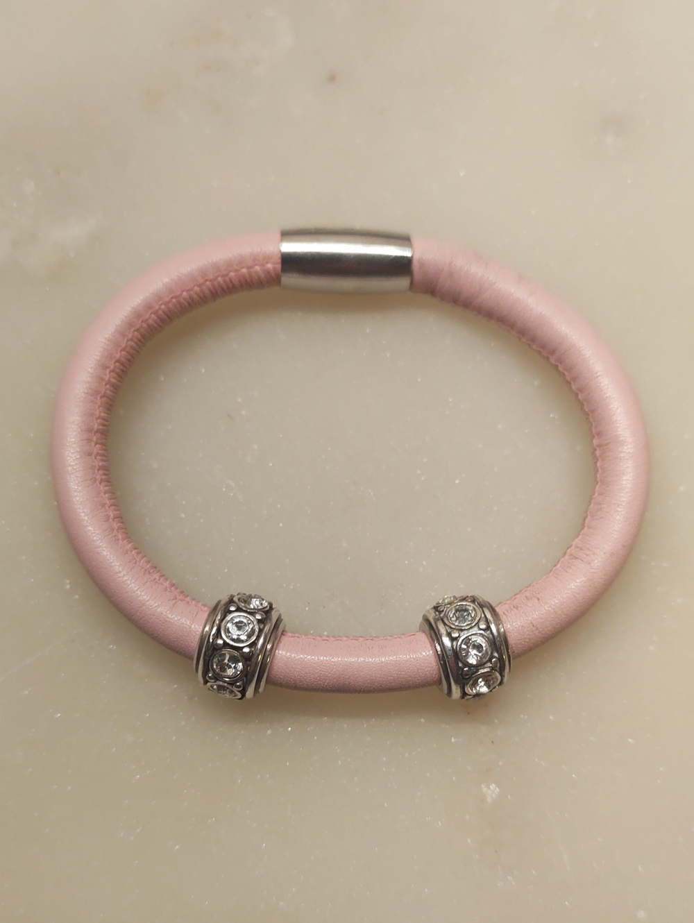 Brighton Woodstock Charm Bracelet Blush Pink With Glam Crystal Spacer Beads - Picture 9 of 9